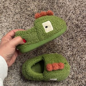 Green Dinosaur Kids Slippers